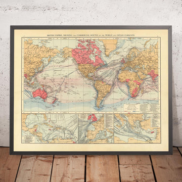 Ancienne carte du monde des routes commerciales de l&