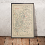 Mappa del Vino Antico della Borgogna, 1895: Côtes de Beaune e Cote d'Or, Digione, Beaune, Vigneti, Fiume Saône 