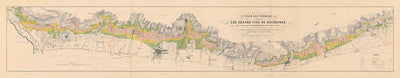 Mapa antiguo de Borgoña de Bonnamas, 1927: Beaune, Chagny, viñedos, ferrocarriles, Côte de Beaune