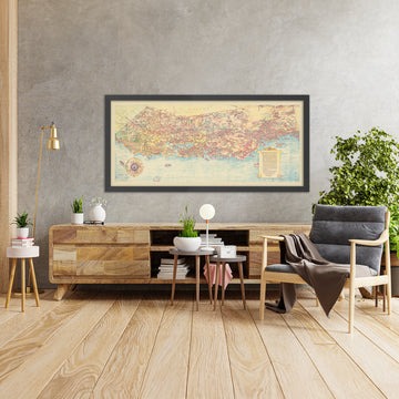 Antica mappa pittorica della California di De Foy, 1938: LA, SF, alberi di sequoia, vigneti, China Clipper 