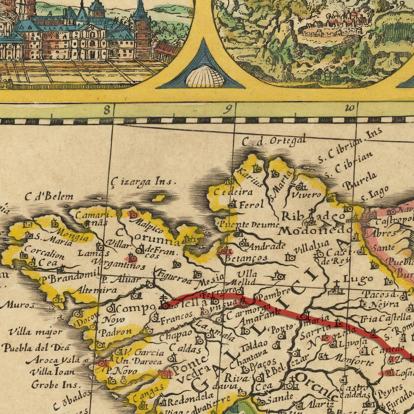 Old Camino de Santiago Route Map by The Unique Maps Co & Jansson: Spain, Portugal, Pyrenees, Camino Francés