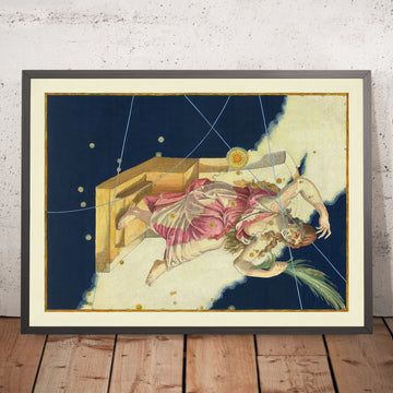 Antigua Carta Estelar de Casiopea de Johann Bayer, 1603 - Mapa de Constelaciones Celestiales 