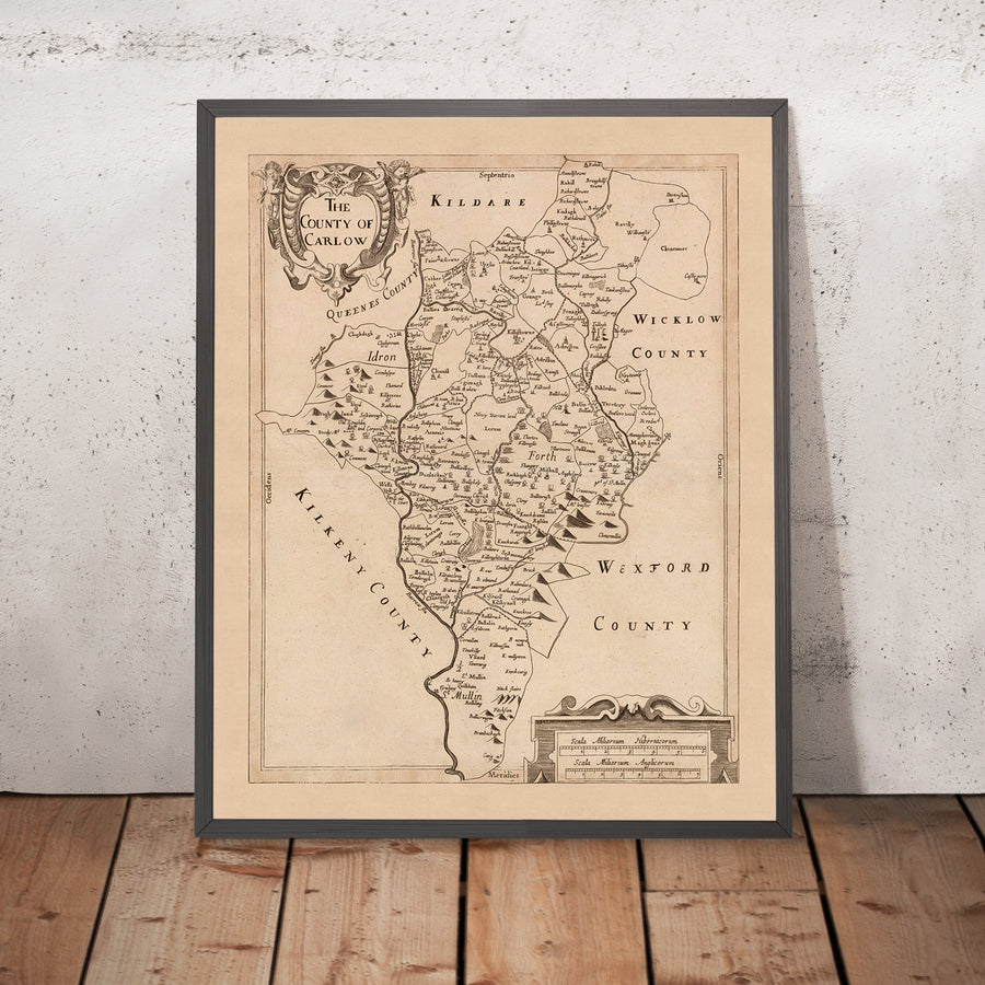 Old Map of County Carlow: Petty, 1685: Carlow, Tullow, Leighlinbridge, Hacketstown, Borris