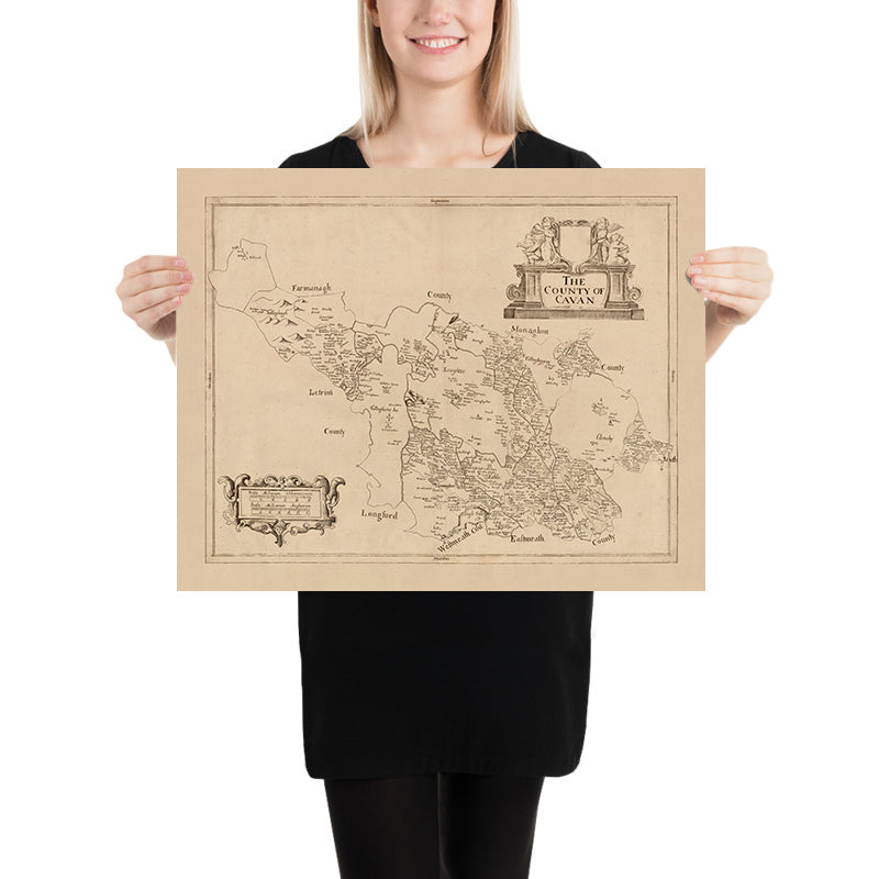 Vecchia mappa della contea di Cavan di Petty, 1685: Cavan, Belturbet, Killeshandra, Virginia, Cootehill 