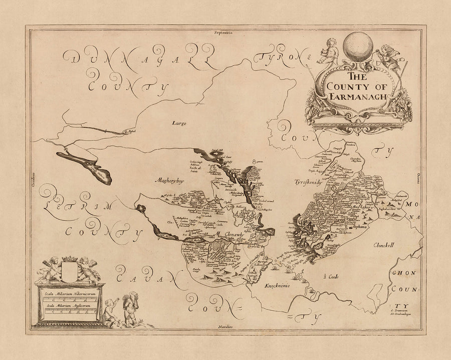 Old Map of County Fermanagh by Petty, 1685: Enniskillen, Castle Coole, Crom Estate, Florence Court, Lough Erne