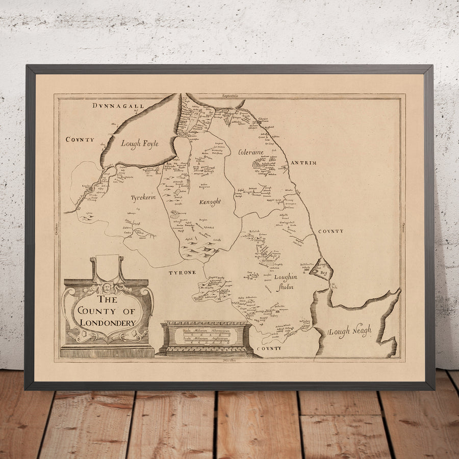 Old Map of County Londonderry by Petty, 1685: Ballymoney, Portrush, Coleraine, Limavady, Downhill Demesne, Roe Valley