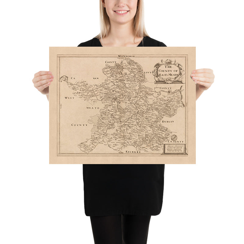 Old Map of County Meath (East Meath) by Petty, 1685: Trim, Navan, Kells, Ashbourne, Drogheda, Skerries