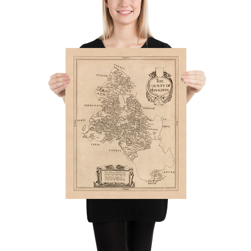 Old Map of County Monaghan, 1685: Monaghan, Glaslough, Castleblaney, Clones, Ballybay