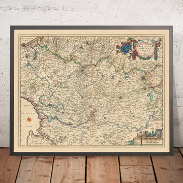 Vecchia mappa della contea di Artois di Visscher, 1690: Calais, Arras, Béthune, Douai, Caps e Parco dei Marais d&