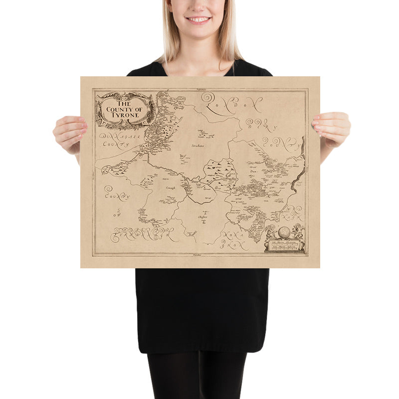 Old Map of County Tyrone by Petty, 1685: Strabane, Omagh, Sperrin Mountains, Ulster Canal, Lough Neagh