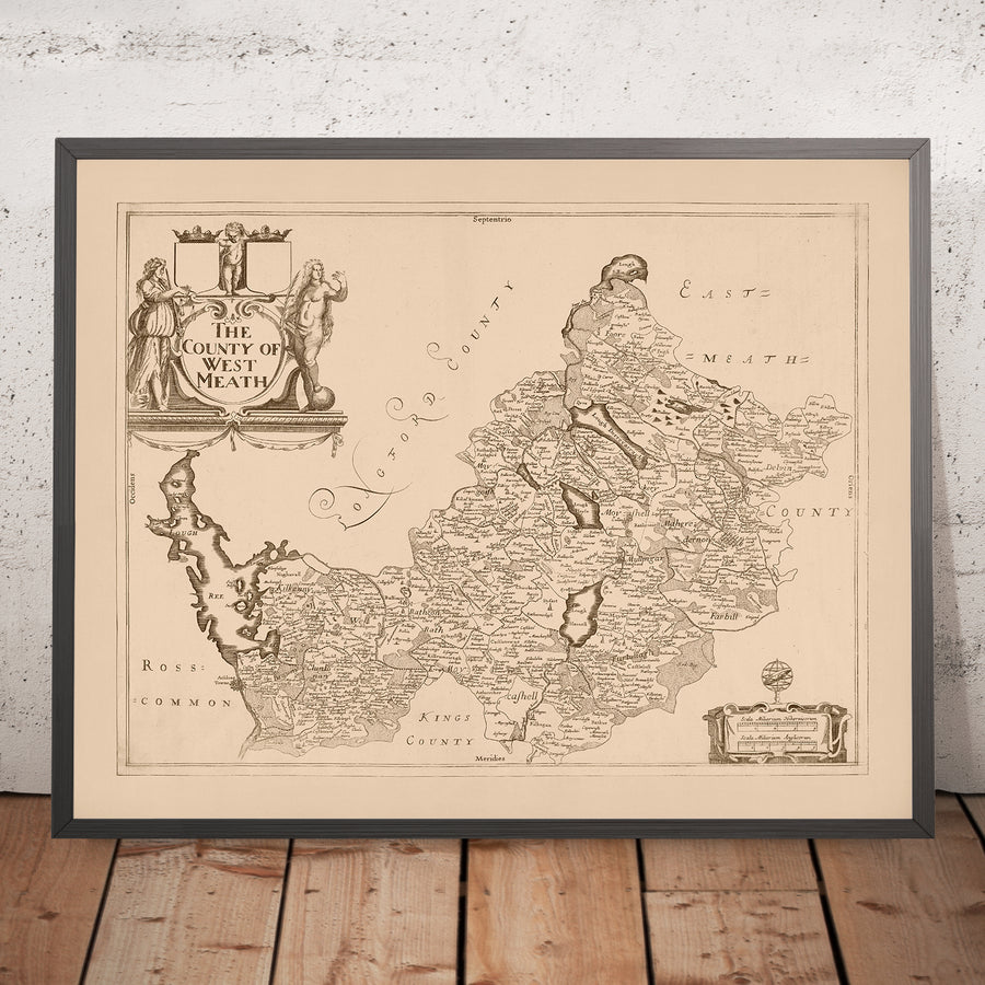 Old Map of County Westmeath by Petty, 1685: Athlone, Mullingar, Delvin, Kinnegad, Moate