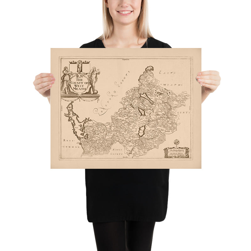 Old Map of County Westmeath by Petty, 1685: Athlone, Mullingar, Delvin, Kinnegad, Moate