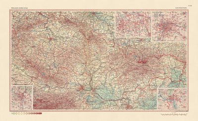Old Map of Czechoslovakia, 1967: Prague, Bratislava, Brno, Ostrava, Krkonoše National Park
