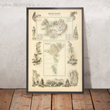 Mappa Antica dell'Islanda e delle Isole Fær Øer di Fullarton, 1872: Reykjavik, Torshavn, Illustrazioni, Possedimenti Danesi 