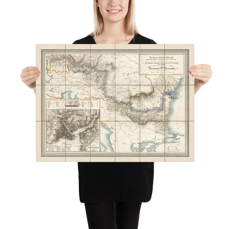 Carte de la route des bateaux à vapeur de l&