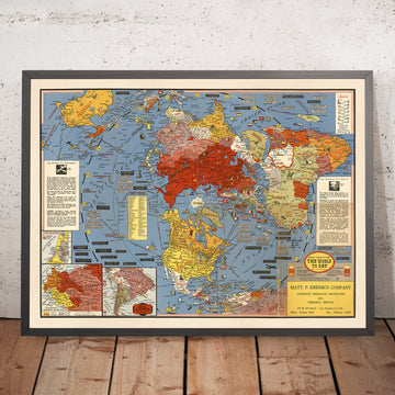 Ancienne carte de la Terre plate "Le monde aujourd&