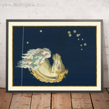 Alter Sternenkarte von Equuleus (Kleinpferd) von Johann Bayer, 1603 - Himmlische Sternbildkarte 