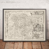 Old Map of Essex in 1611 by John Speed - Southend, Colchester, Chelmsford, Basildon