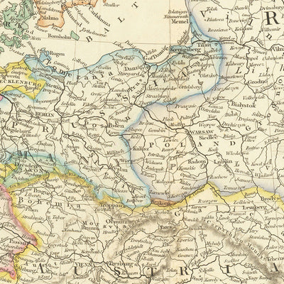 Alte Europakarte von Arrowsmith, 1840: Politische Landschaft der Mitte des 19. Jahrhunderts, detaillierte physische Topographie und Reflexion geopolitischer Grenzen
