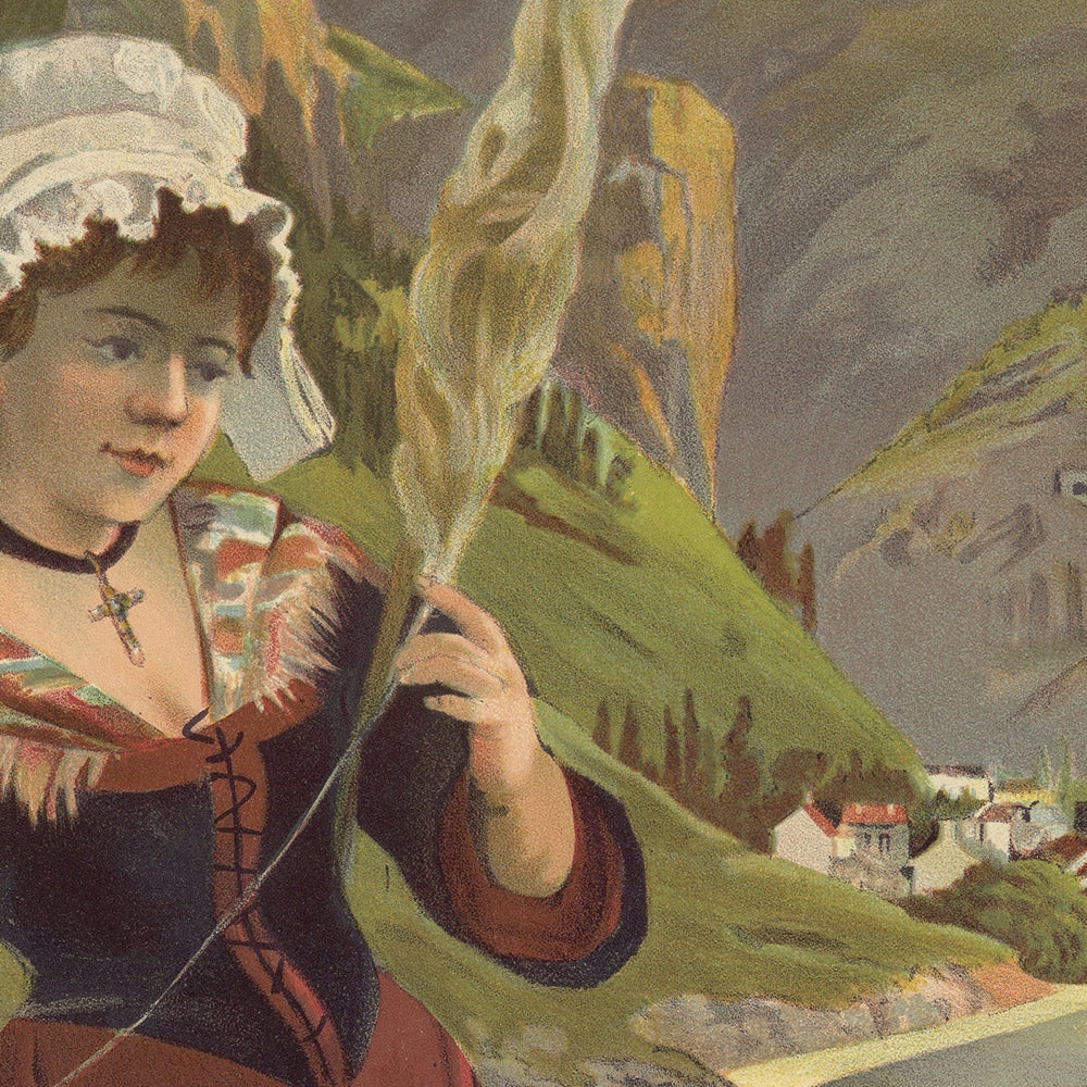 Vic-sur-Cère, Auvergne Travel Poster: Chemins de Fer d’Orléans – Billets à prix réduits by F. Hugo d’Alesi, 1896