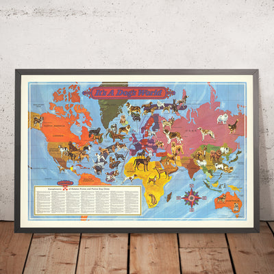 Pictorial Dog Breed World Map by Langeneckert, 1968