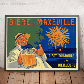 A framed image of Bière de Maxéville Vintage Beer Poster, 1912
