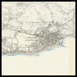 Personalisierte alte Karte von Folkestone 