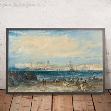 A framed image of Margate (also known as Misty Morning) by Turner, 1822