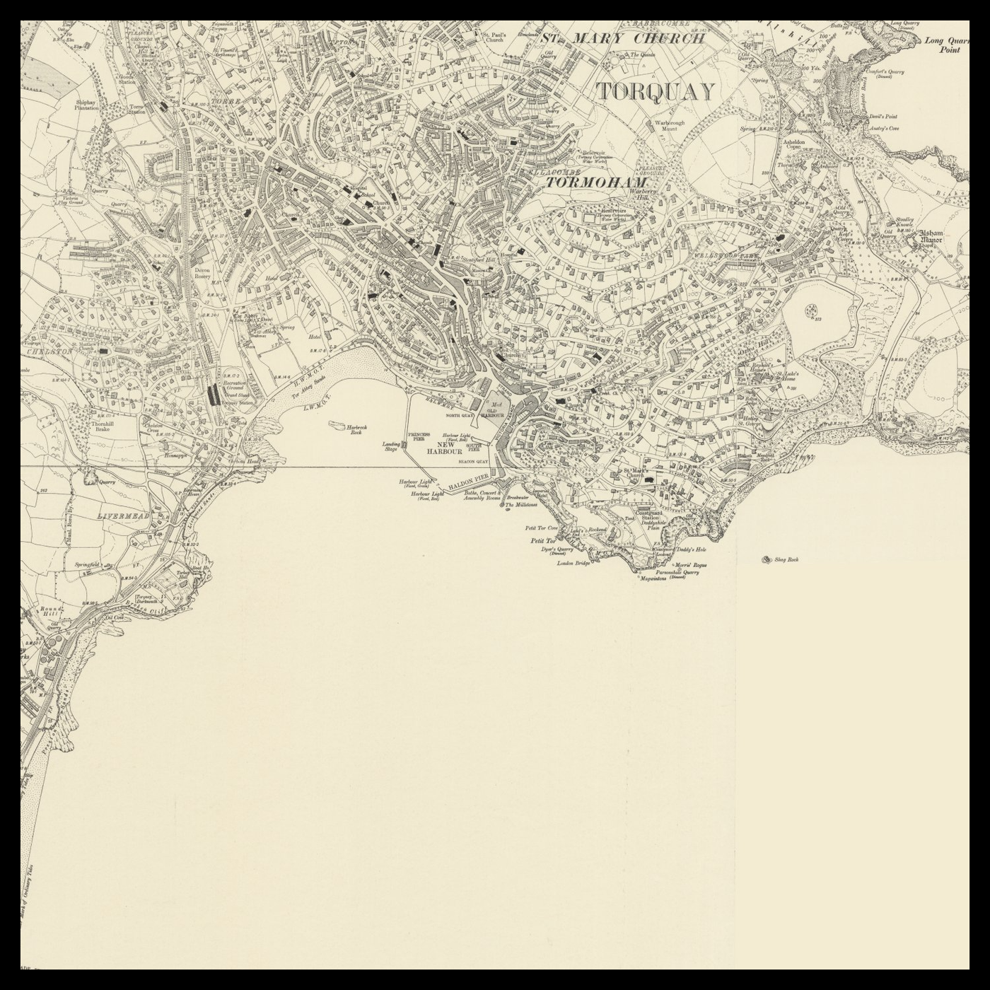 An old Ordnance Survey map of Torquay