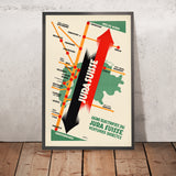 Poster di viaggio della Giura, Svizzera: Ligne électrifiée – Voitures directes 