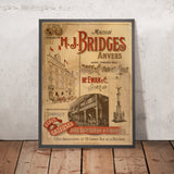 Maison H.J. Bridges Vintage Wine and Spirits Poster, 1900
