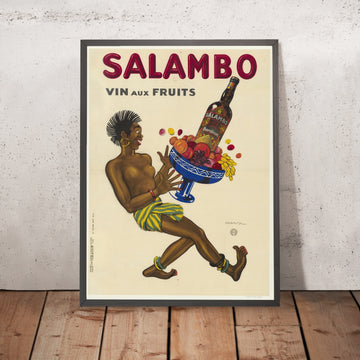 A framed image of Salambo Vintage Fruit Wine Poster by Dransy, 1932