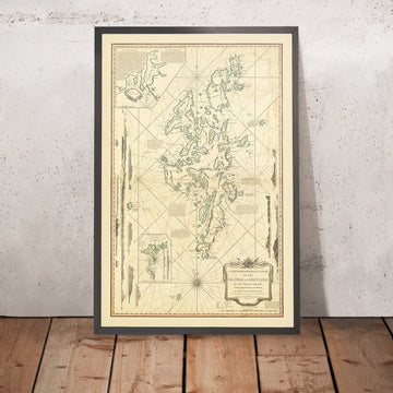 Old Shetland Islands Nautical Chart by Preston, 1794: Soundings, Lerwick, Sumburgh Head