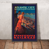 Affiche de voyage Atlantic City : la grande station balnéaire américaine toute l’année par Edward Mason Eggleston, 1910 