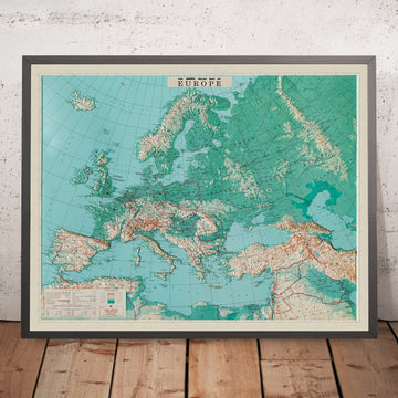 Ancienne carte en relief 3D de l&