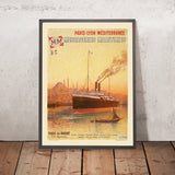 Affiche de voyage d’Istanbul : Messageries Maritimes, Paris en Orient par Eugène d’Argence, 1909 