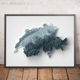 Switzerland Topographic 3D Relief Map
