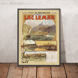 Affiche de voyage du lac Léman : Compagnie Générale de Navigation par Anton Reckziegel, 1909 