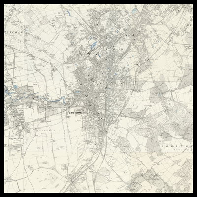 An old Ordnance Survey map of Borough of Croydon