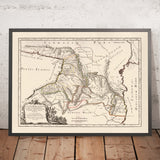Old Rare Map of Georgia by Sanson, 1667: Tbilisi, Yerevan, Baku, Caspian Sea, Greater Caucasus