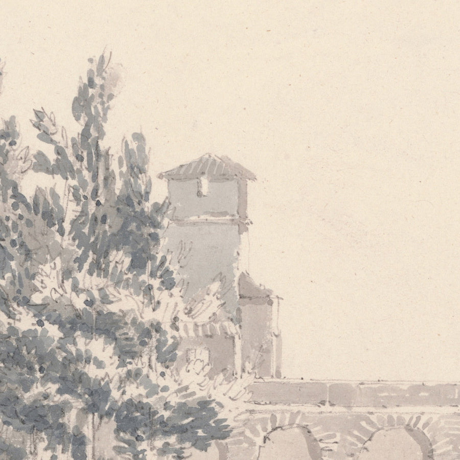 Gebäude mit Blick auf Wasser, nahe Neapel von Turner, 1796 