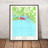 Old Map of Biloxi, Mississippi by USGS, 1954 – Ocean Springs & Mississippi Sound