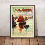 Poster di viaggio del Lago di Garda di Elio Ximenes 
