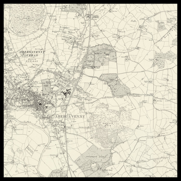 Eine alte Ordnance-Survey-Karte von Abergavenny
