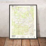 Map of Zion National Park, Utah by USGS, 1996 – Angels Landing, Virgin River & Zion Canyon