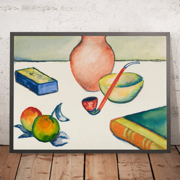 A framed image of Still Life with Pipe and Apples by August Macke, 1911