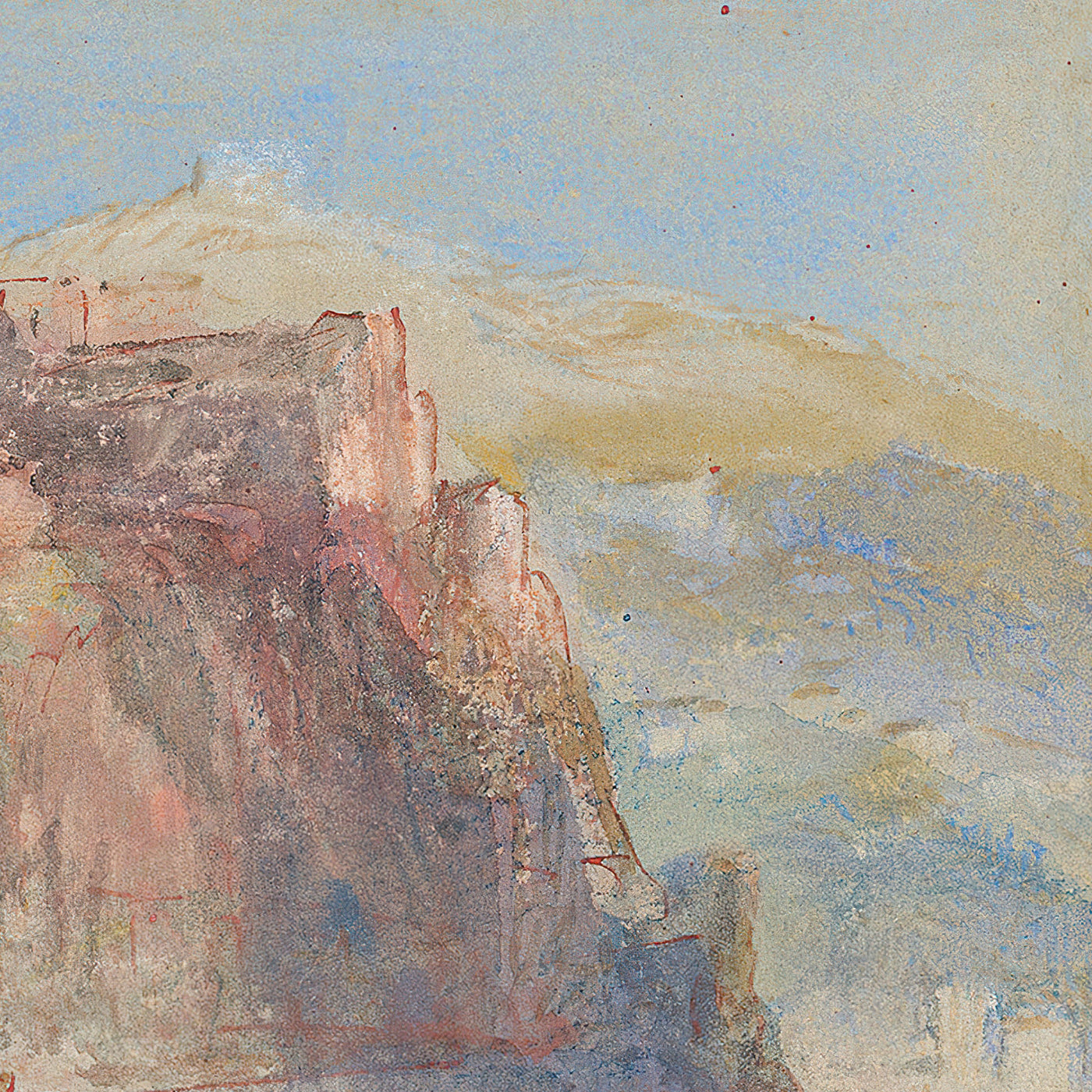 Gênes, vue de la mer, regardant vers l'église de Santa Maria Assunta à Carignano par Turner, 1802 