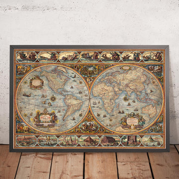 Orbis Terrarum Modern Ancient World Atlas by Ray&Co, 2025: Hemispherical Map, Roman Gods, Ancient Wonders