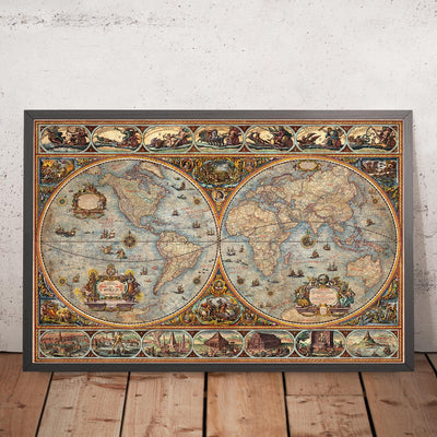 Orbis Terrarum Modern Ancient World Atlas by Ray&Co, 2025: Hemispherical Map, Roman Gods, Ancient Wonders