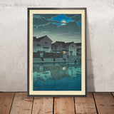 Lune brumeuse à Matsue dans Izumo par Hasui Kawase 1935 